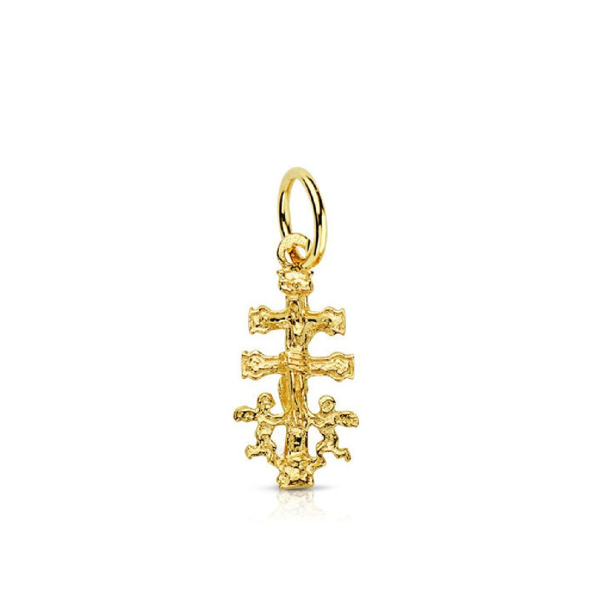 CRUZ CARAVACA ORO 18 KTES MACIZA TAM 8 X 16 MM