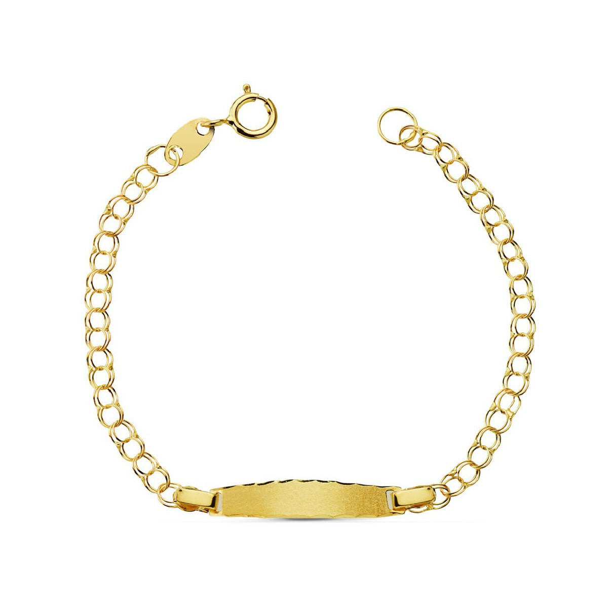 ESCLAVA BEBÉ ORO 18 KTES MACIZA CHAPA MEDIDA 14 CM